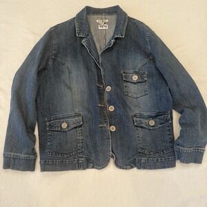Duck Head Women's Denim Chore Coat Barn Jacket Pockets Workwear Trucker 1X